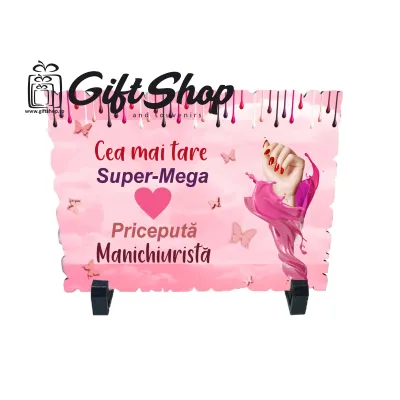 Cea mai tare manichiurista, placheta cu mesaj, model a